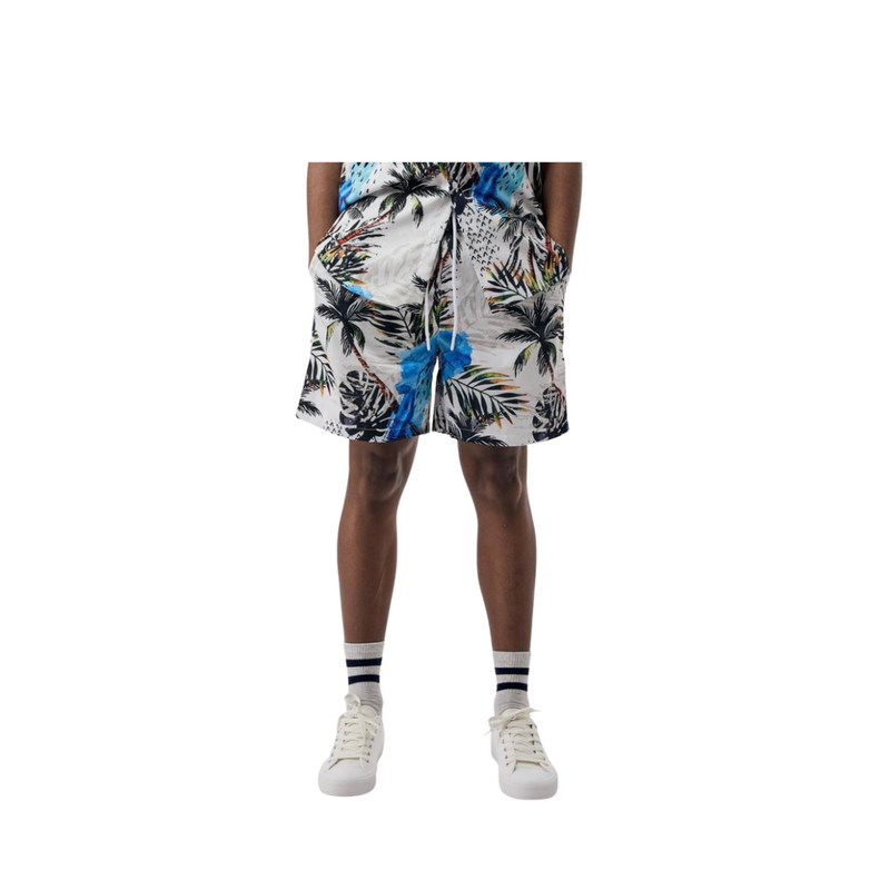 Tropical Board Shorts- White