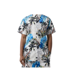 Tropical Button Down Shirt- White